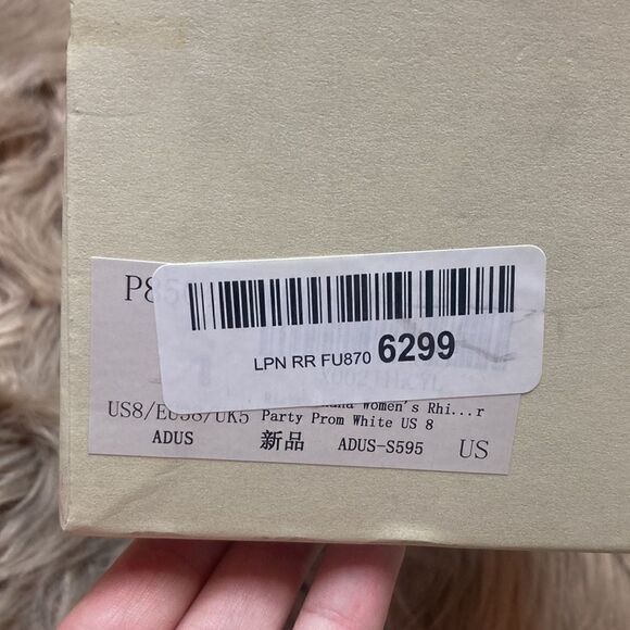 Rhinestones Block Heel Lace Up Ankle Wrap Sandals - Picture 12 of 16